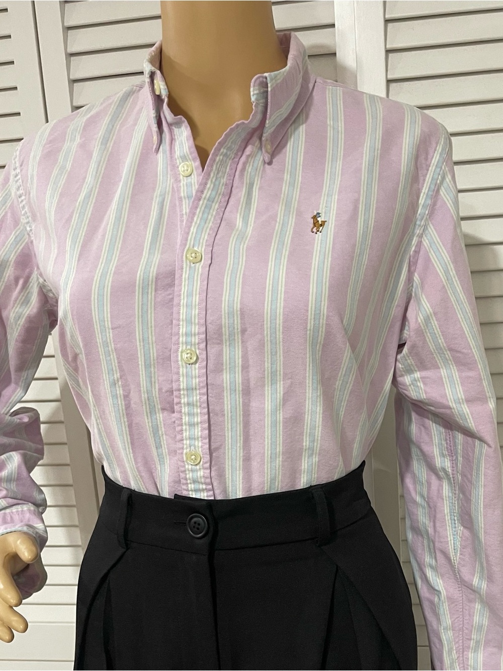 Ralph Lauren Lavender Stripe Button-Down Shirt